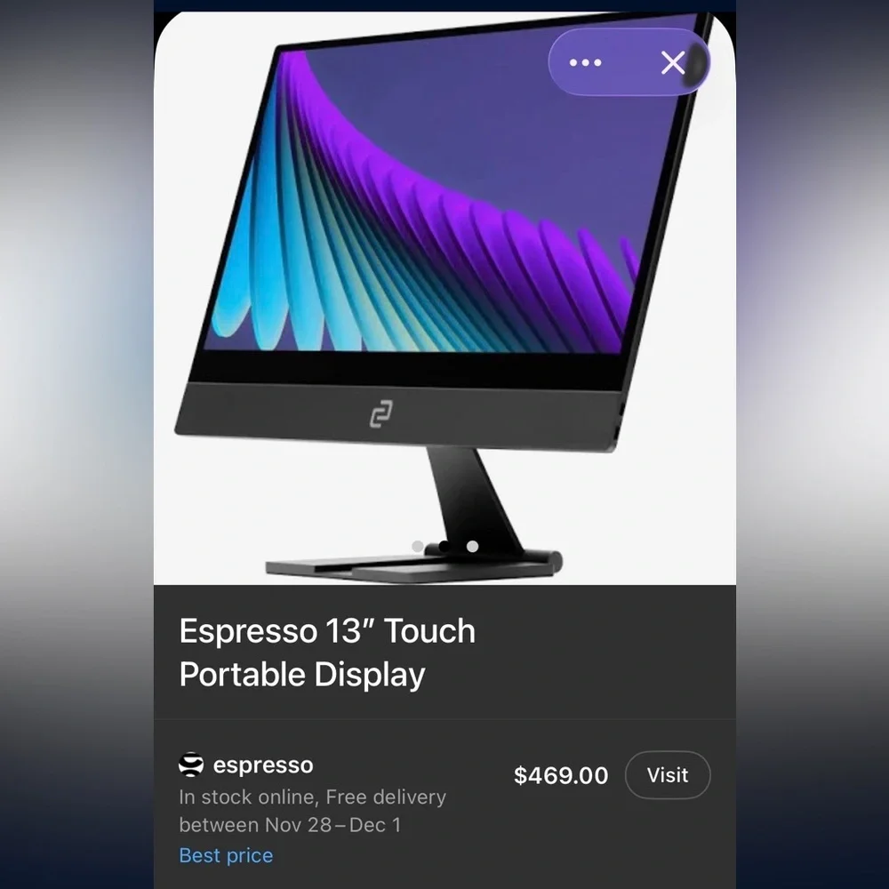 Set: Espresso 13” Touch Display, Stand and Case - Picture 2 of 4